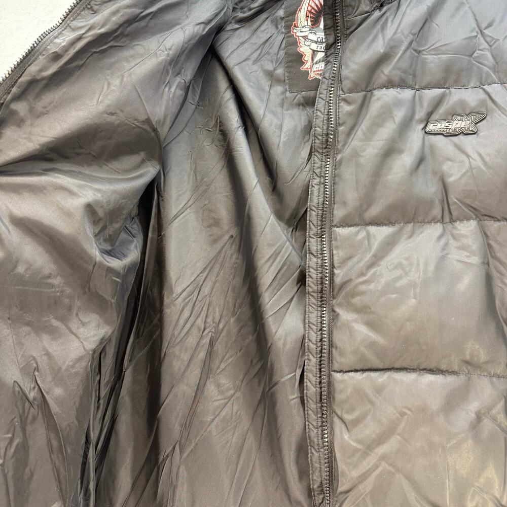 Castle X Raceware Puffer Coat Youth XL Black Hidden Hood Snowmobile Jacket - Picture 9 of 13